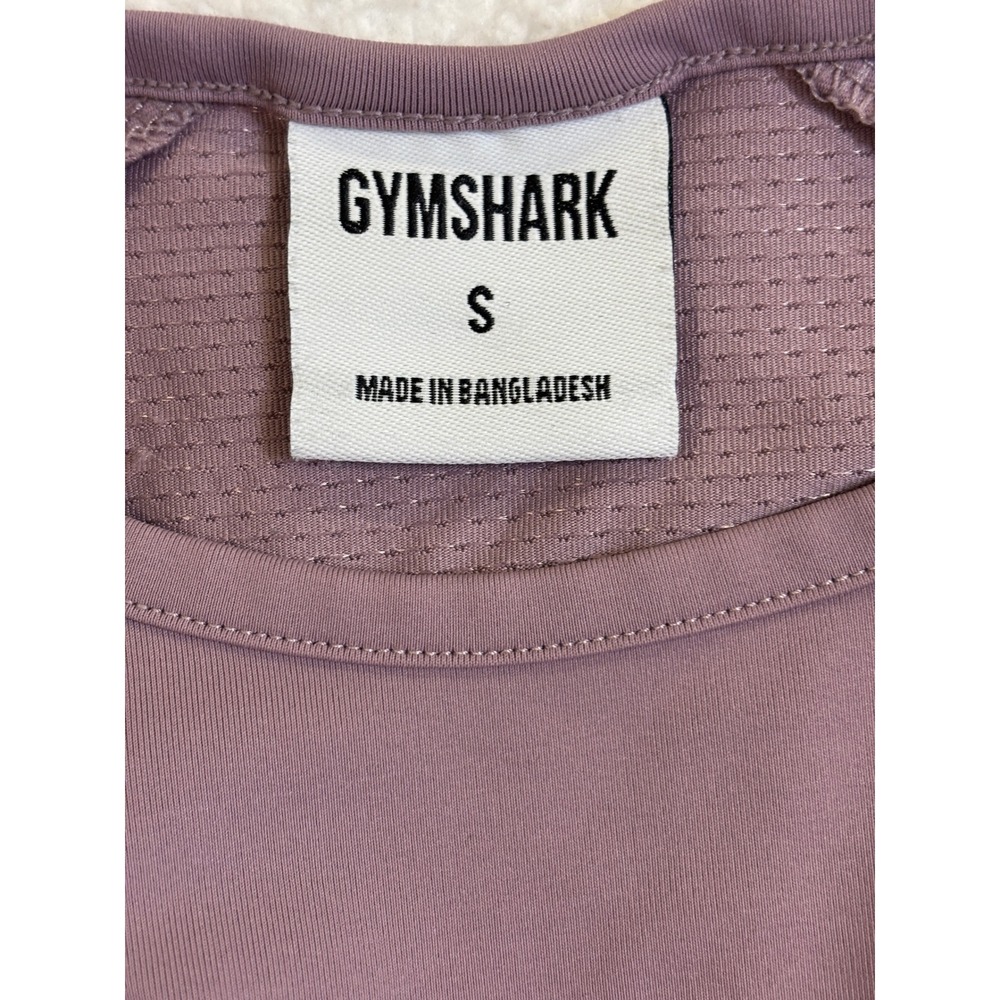 Gymshark Womens Long Sleeve Crop Top‎ Purple Thumbholes Mesh Back Size S - Picture 3 of 5